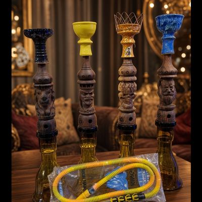 قلیان با تنه چوبی (گردو)