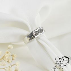 انگشتر نقره ایتالیای مردانه کد 6770