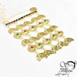 سنجاق سینه نقره(سنتی)طلایی کد 6784