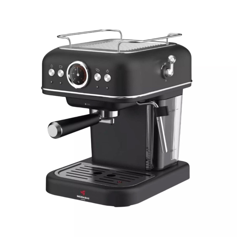 اسپرسوساز مباشی مدل ME-ECM2049، با مصرف پودر قهوه، مناسب تهیه اسپرسو، کاپوچینو و کافه لاته، دارای 2 عدد نازل قهو