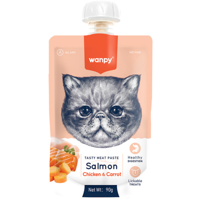 پودینگ گربه‌ی ونپی با طعم سلمون،مرغ و هویج / Wanpy cat pudding with salmon, chicken and carrot flavor
