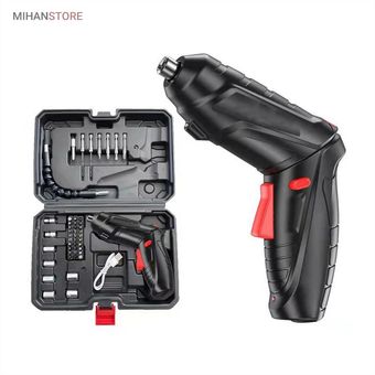 پیچ‌گوشتی برقی شارژی مینی خانگی 4.5 ولت با 46 قطعه | فروشگاه شاپینو