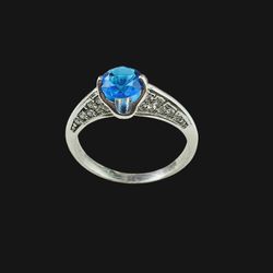 انگشتر نقره زنانه مدل لاجورد کد 001