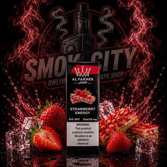 سالت توت فرنگی انرژی زا الفاخر حجم 30 میلی لیتر نیکوتین 25میلی گرم  AL-FAKHER strawberry energy 30ML/25MG