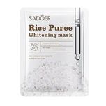 ماسک ورقه‌ای صورت و بدن سادور مدل برنج وزن 25 گرم آبرسان، مرطوب‌کننده، روشن‌کننده و جوان‌کننده با هیالورونیک اسید، مناسب انواع پ