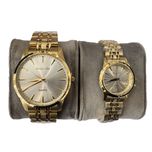 ست ساعت مچی عقربه‌ای کوارتز زنانه و مردانه سوئیس آرت مدل ANT172-173GD0300