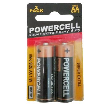 باتری قلمی پاورسل مدل Super Extra Heavy Duty بسته 2 عددی