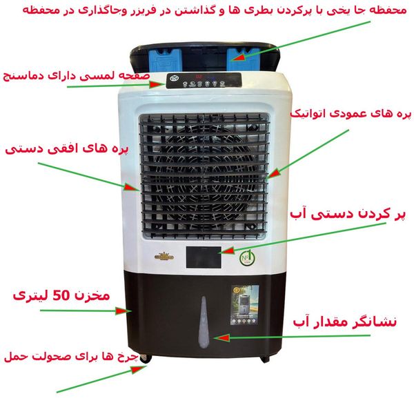 کولر آبی 3600 آکماز مدل جایخی دار لوتوس