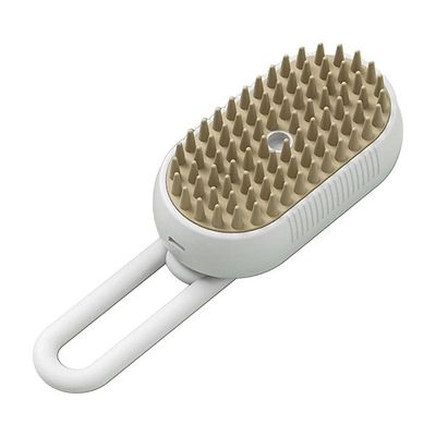 برس شارژی بخار دار حیوانات خانگی با سری سیلیکونی جداشونده و قابل شستشو، دسته تاشو، مناسب سگ و گربه و جونده، ابعاد 10x7x5 سانتی‌م