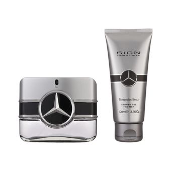 ست ادوتویلت مردانه مرسدس بنز مدل Sign Your Attitude با رایحه خنک حجم 100 میلی لیتر به همراه شامپو بدن مردانه مرسدس بنز مدل Sign