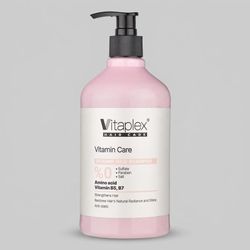 شامپو مو ویتاپلکس مدل Vitamin Care 01 حجم 500 میلی‌لیتر مناسب موهای خشک و معمولی، نرم‌کننده، مرطوب‌کننده، تقویت‌کننده، ترمیم‌کنن