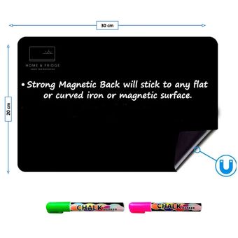 تخته وایت برد یخچالی مغناطیسی هوم اند فریج مدل انعطاف پذیر سایز 30x20 سانتی متر +ماژیک، هولدر، دستمال تخته پاک کن و مگنت