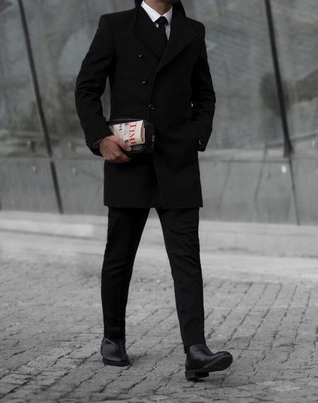 پالتو پنج دکمه مشکی کد o126