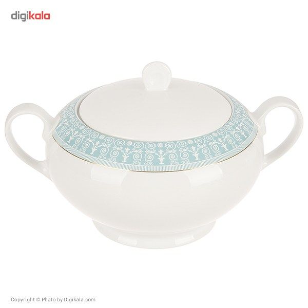 سرویس 102 پارچه چینی زرین ایران سری ایتالیا اف مدل سپید صدف درجه یک