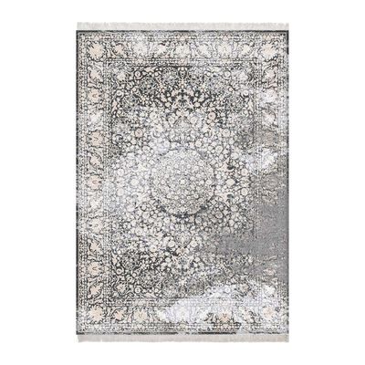 فرش ماشینی زانیس مدل وینتیج طرح تبریز زمینه نوک مدادی