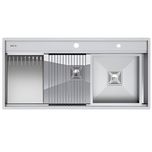 سینک ظرفشویی استیل توکار دو لگنه میکس پلاس مدل D104