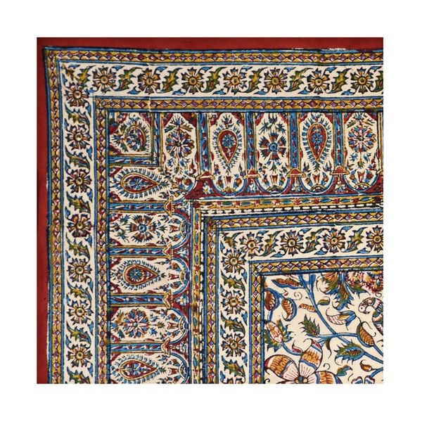 رومیزی قلمکار صدر مدل چلوار طرح گلدانی کد 100