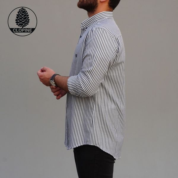 پیراهن راه راه مردانه پنبه ای - کد 0031