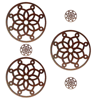 ست زیر بشقابی و زیر لیوانی لنگری گرد مجموعه 6 عددی مدل D186