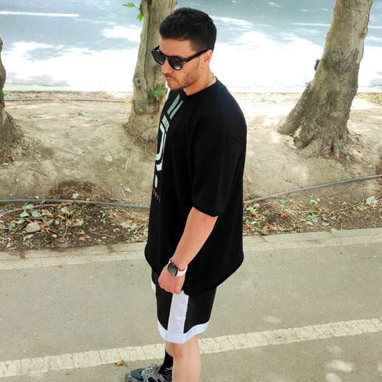 تیشرت پنبه ای اورسایز طرح یوونتوس کد 94