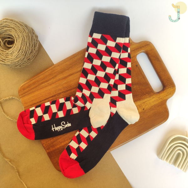 جوراب ساقدار مردانه طرح پرسپکتیو برند Happy Socks