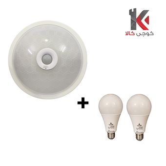 چراغ سنسور دار  ایران زمین مدل سقفی همراه با دو لامپ 9 وات