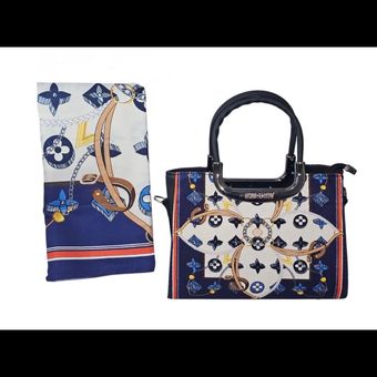 ست شال و کیف ابی