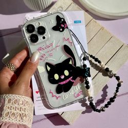 قاب گربه مشکی گوش دار با آویز