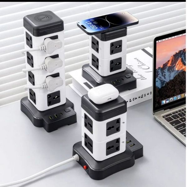 چندراهی برق ایستاده هوشمند 2500 وات مدل Intelligent Vertical Socketبرج با شارژر USB و وایرلس