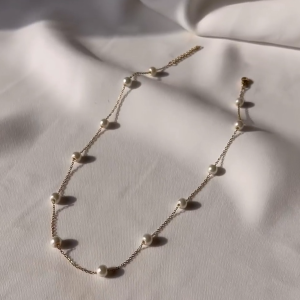 گردنبند زنجیر مرواریدی