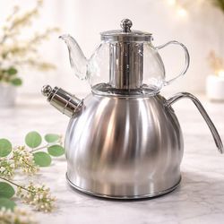 کتری و قوری سوتی استیل هوم لوکس