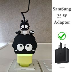 کاور شارژر و کابل سامسونگ طرح هپل قلبی مجموعه 4 عددی