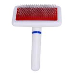 برس سگ و گربه و خرگوش مدل  اقتصادی Scraper با دندانه فلزی، بدنه پلاستیکی، ابعاد 13×10×2 سانتی‌متر و وزن 40 گرم