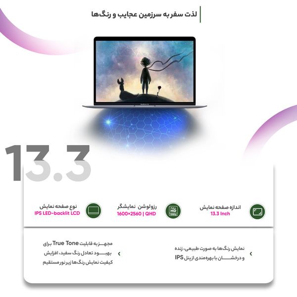 لپ تاپ 13.3 اینچی اپل مدل MacBook Air MGN63 2021 -M1 8GB 256SSD