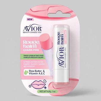 بالم لب اویور مدل Charm Pink با رنگ صورتی ملایم، فاقد پارابن، حاوی ویتامین A، E و C، مرطوب‌کننده و محافظ لب