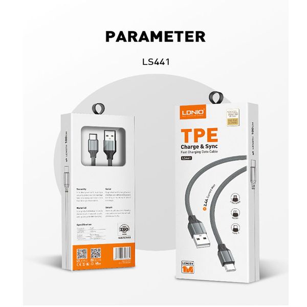کابل تبدیل USB به USB-C الدینیو مدل LS441  طول 1 متر