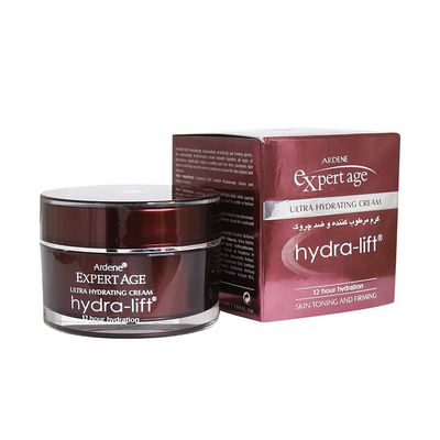 کرم مرطوب‌کننده و ضدچروک آردن اکسپرت ایج مدل Hydra-lift، مناسب پوست‌ نرمال، با عصاره گیاهان زعفران، میموزا، آرنیکا و هاماملیس، ض