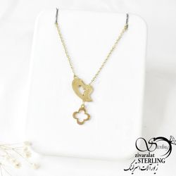 گردنبند استیل طرح قلب کد 7010