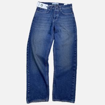 شلوار نیم بگ سورمه ای کد 3767