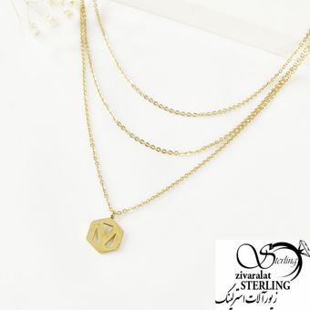 گردنبند سه لاین برند استیل کد 7029