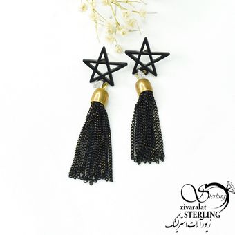 گوشواره ستاره آویز دار رنگ ثابت کد 7049