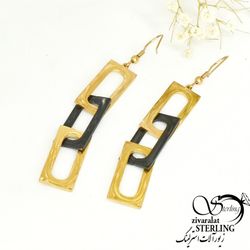 گوشواره مستطیلی برند استیل کد 7058