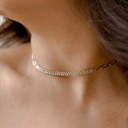 چوکر کریستالی با زنجیر