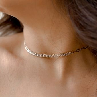 چوکر کریستالی با زنجیر