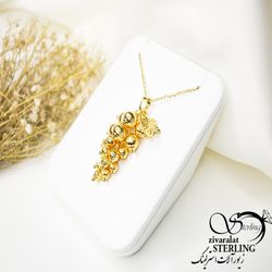 گردنبند انگور طرح طلا کد 7159