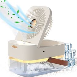 پنکه رومیزی مرطوب کننده هوا و چراغ خواب رومیزی مدل water mist air conditioning fan