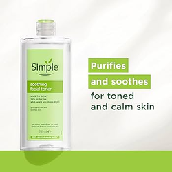 تونر پاک کننده صورت سیمپل مدل Soothing حجم 200 میلی لیتر