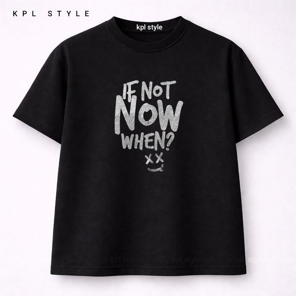 تیشرت باکسی صد درصد پنبه طرح اگر الان نه پس کی؟ | استایل ترند و مدرن | کد 1404