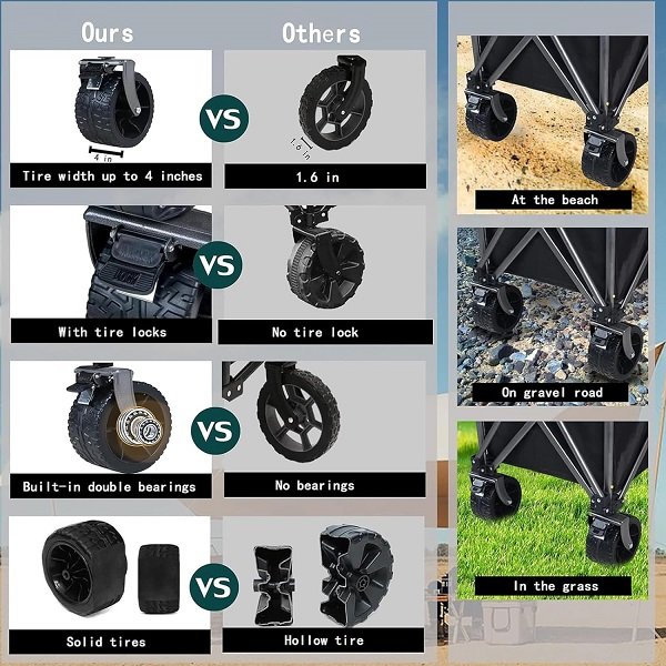 چرخ دستی تاشو سفری مدل GGEROU Outdoor Utility Wagon Foldable