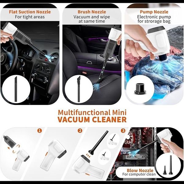 جارو دستی شارژی  | نظافت سریع و بی‌دردسر برای ماشین، میز و خانه